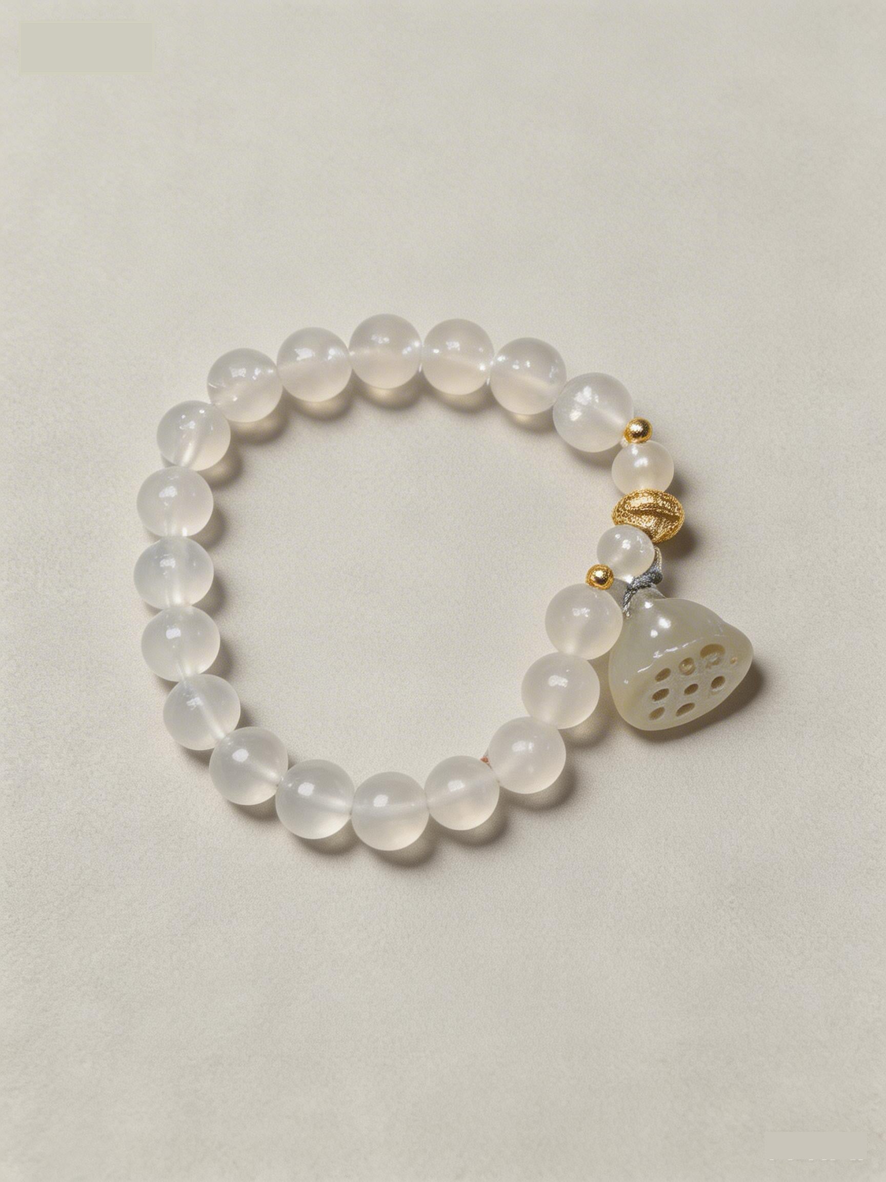Sacred White Agate "Abundant Harvest" Bracelet