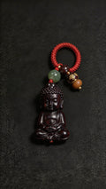 Sacred Red Sandalwood "Buddha of Peace" Keychain